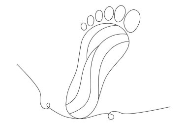 Tek ayak tabanı izole edilmiş dış hat vektör düz çizim sanatı