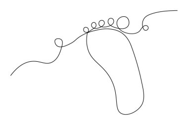 Tek ayak tabanı izole edilmiş dış hat vektör düz çizim sanatı