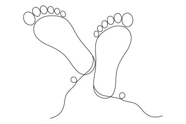 Tek ayak tabanı izole edilmiş dış hat vektör düz çizim sanatı