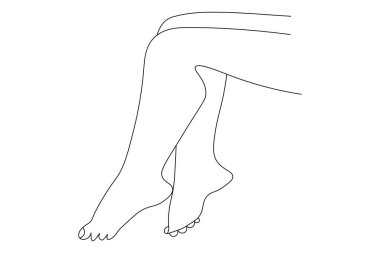 Tek ayak tabanı izole edilmiş çizim çizimi sanatı