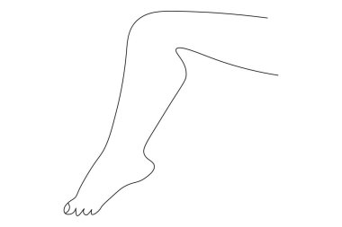 Tek ayak tabanı izole edilmiş çizim çizimi sanatı