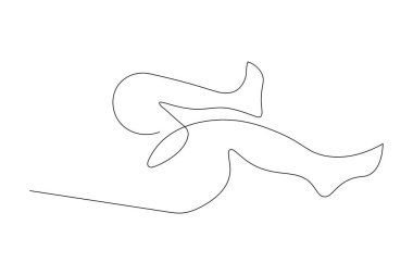 Tek ayak tabanı izole edilmiş çizim çizimi sanatı