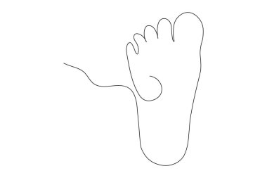 Tek ayak tabanı izole edilmiş çizim çizimi sanatı