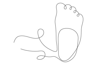 Tek ayak tabanı izole edilmiş çizim çizimi sanatı