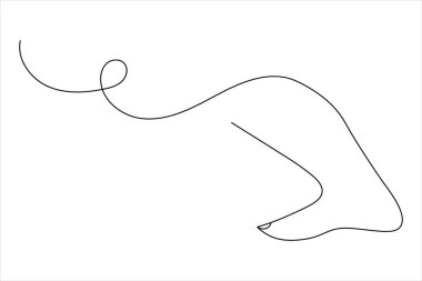 Tek ayak tabanı izole edilmiş çizim çizimi sanatı