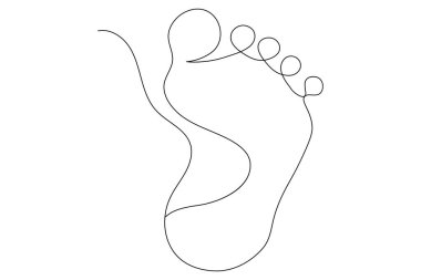 Tek ayak tabanı izole edilmiş çizim çizimi sanatı