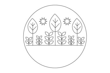 Büyüme bitkisi sürekli tek satır sanat ve izole edilmiş minimalist vektör illüstrasyonu