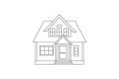 Makas vektör illüstrasyon tasarımının birinci satır sanat çizimi