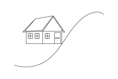 Makas vektör illüstrasyon tasarımının birinci satır sanat çizimi