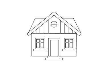 Makas vektör illüstrasyon tasarımının birinci satır sanat çizimi