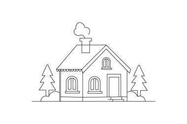 Makas vektör illüstrasyon tasarımının birinci satır sanat çizimi