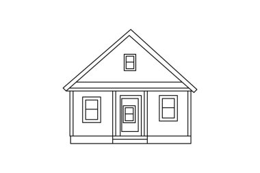 Makas vektör illüstrasyon tasarımının birinci satır sanat çizimi