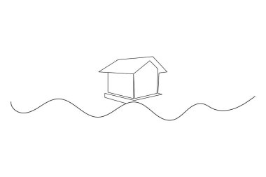 Makas vektör illüstrasyon tasarımının birinci satır sanat çizimi