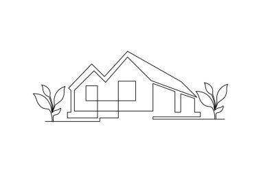 Ev bitkisi ve ampul sürekli tek çizgi halinde yeşil enerji çiziyor.