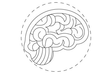 İnsan beyni, sanat ve vektör çizimlerinin kesintisiz bir çizgisidir.