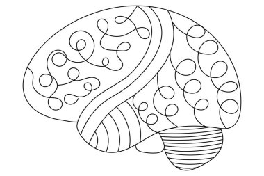 İnsan beyni, sanat ve vektör çizimlerinin kesintisiz bir çizgisidir.