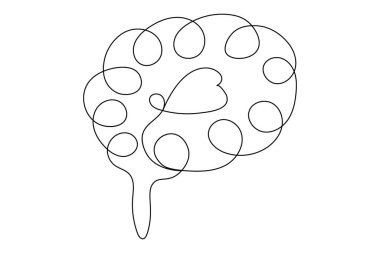 İnsan beyni, sanat ve vektör çizimlerinin kesintisiz bir çizgisidir.