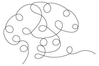 İnsan beyni, sanat ve vektör çizimlerinin kesintisiz bir çizgisidir.