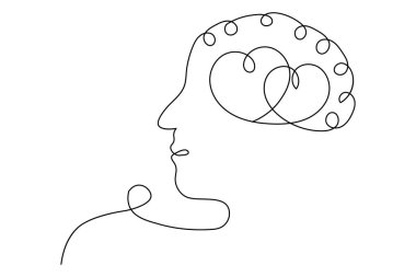 İnsan beyni, sanat ve vektör çizimlerinin kesintisiz bir çizgisidir.