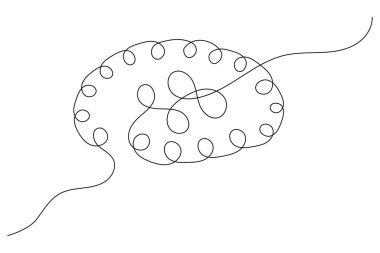 İnsan beyni, sanat ve vektör çizimlerinin kesintisiz bir çizgisidir.