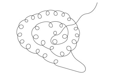 İnsan beyni, sanat ve vektör çizimlerinin kesintisiz bir çizgisidir.