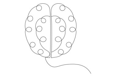 İnsan beyni, sanat ve vektör çizimlerinin kesintisiz bir çizgisidir.