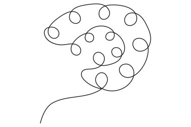 İnsan beyni, makas vektör illüstrasyon tasarımının kesintisiz tek çizgi çizimi