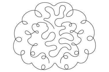 İnsan beyni, sanat ve vektör çizimlerinin kesintisiz bir çizgisidir.