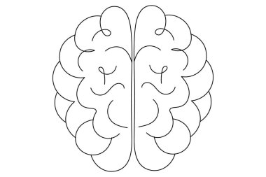 İnsan beyni, sanat ve vektör çizimlerinin kesintisiz bir çizgisidir.