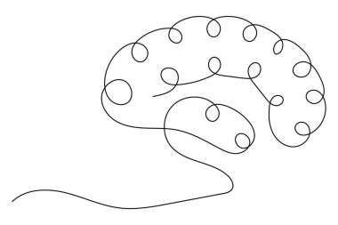 İnsan beyni, sanat ve vektör çizimlerinin kesintisiz bir çizgisidir.