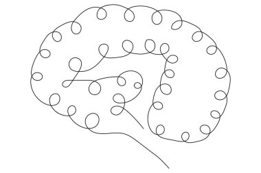 İnsan beyni, sanat ve vektör çizimlerinin kesintisiz bir çizgisidir.