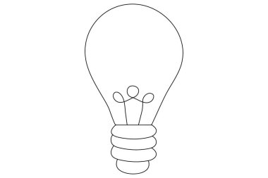 Kalp ikonu ana hatlı basit bir ampul çizgisi sanatı devam ediyor.