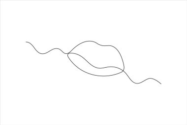 Bir çizgi aralıksız dudak sanatı Bir çizgi vektör illüstrasyon tasarımı