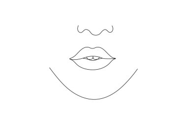 Bir çizgi aralıksız dudak sanatı Bir çizgi vektör illüstrasyon tasarımı