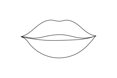 Bir çizgi aralıksız dudak sanatı Bir çizgi vektör illüstrasyon tasarımı