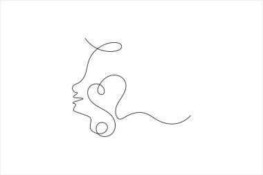 Dudak vektörünün basit çizimi sürekli tek çizgi sanatı