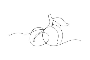 Apple aralıksız tek satır sanat ve meyveli özet beyaz arka planlı minimalist tasarım