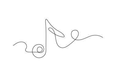 Müzik notaları ve mikrofon çizen bir satır, minimalist vektör çizimi tasarımı