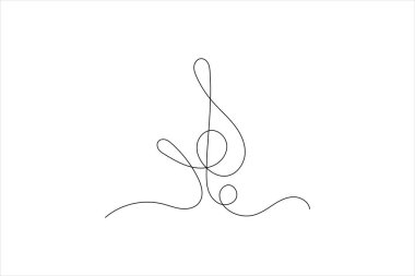 Soyut nota notaları ve vektör sanat çizimleri çizen kesintisiz bir satır