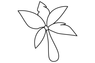 Beyaz arkaplanda çizgi biçiminde tek çizgi sanatı ve çizim vektörü