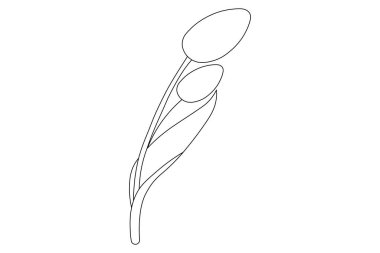  Gül çiçeği makas vektör illüstrasyon tasarımının sürekli bir çizimi