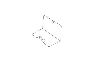 Dizüstü bilgisayarda bir dizüstü bilgisayar çizimi ve vektör çizimi