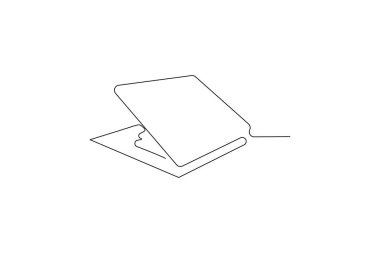 Dizüstü bilgisayar ikonu vektör çizimi sürükleyici ve izole edilmiş ana hat tasarım sanatının sürekli bir çizgisi