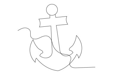 Devamlı deniz çapası çizgisi. Geminin büyüklüğü. Okyanus elementi seti.