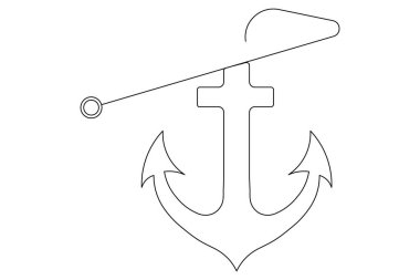 Sanatsal ve dijital illüstrasyon Vektör simgesine bağlı gemi çapası