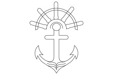 Sanatsal ve dijital illüstrasyon Vektör simgesine bağlı gemi çapası