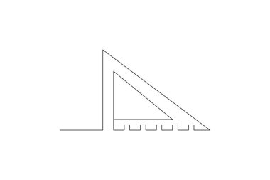 Çizgi çizme cetveli sürekli bir çizgi minimalist çizim vektör çizimi