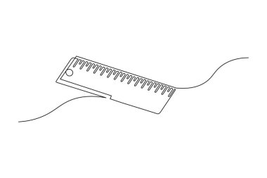 Çizgi çizme cetveli sürekli bir çizgi minimalist çizim vektör çizimi