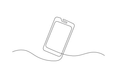 Akıllı vektör illüstrasyonunun aralıksız bir çizgisi. Akıllı telefon bir çizim sanatı.