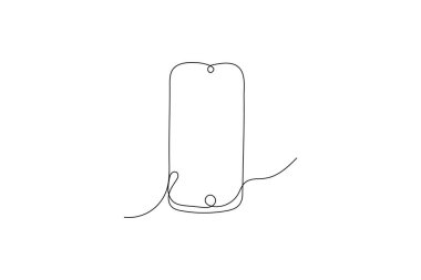 Smartphone çağrısı Aralıksız bir satır sanat bizimle irtibat kurar tasarım tasarım ana hatları vektör simgesi